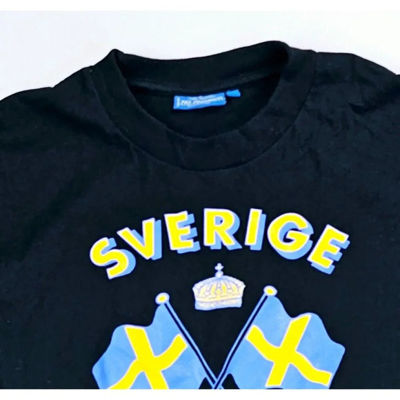 No Problem Sportswear Size XL Men's Black Sverige Sweden Short Sleeve Cotton Tee - Picture 10 of 10